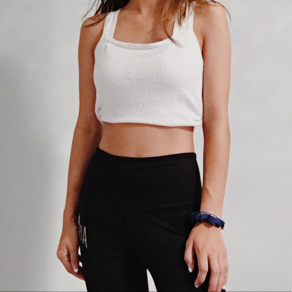 White with holes tank top